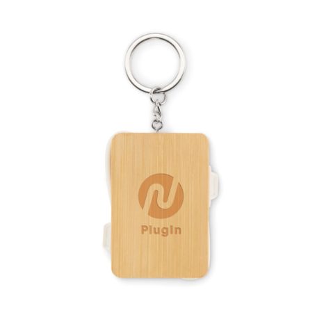 Töltőkábeles kulcstartó bambusz házban - gravírozva, vagy színes nyomattal ajánljuk 