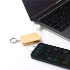 Töltőkábeles kulcstartó bambusz házban - gravírozva, vagy színes nyomattal ajánljuk 