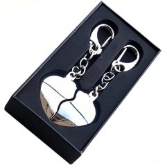 Dupla szív kulcstartó – gravírozható ajándék