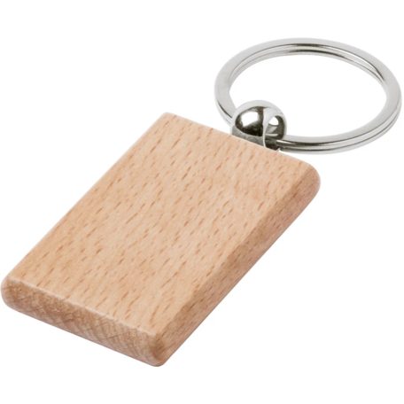 Bükkfa kulcstartó - téglalap alakú - gravírozható