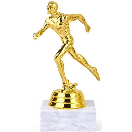 Futó mini trófea márványon