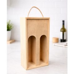 Gravírozható fa borosdoboz (2 borhoz)