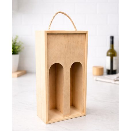 Gravírozható fa borosdoboz (2 borhoz)