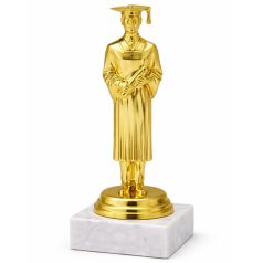  Diplomaosztó díj – arany diplomás szobor márvány talpon