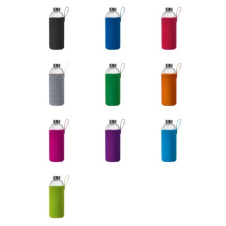 Gravírozható üveg kulacs neoprén tokban, több színben 1000ml