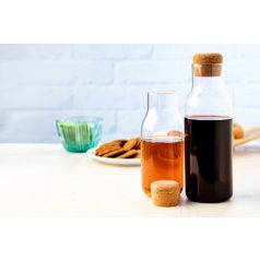 Boroszilikát üveg kancsó parafa tetővel, 1000 ml. 