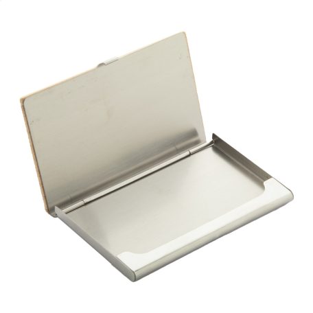 Bambusz/fém névjegykártyatartó - gravírozható