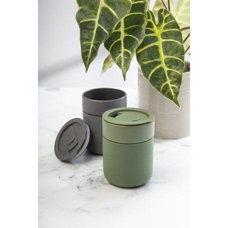 Szilikon borítású kerámia utazópohár, több színben 300 ml