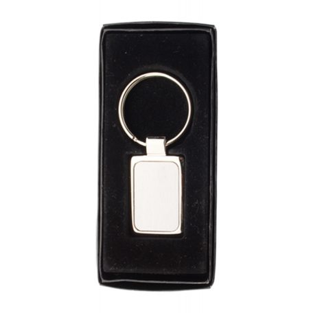 Téglalap alakú fém kulcstartó – gravírozható