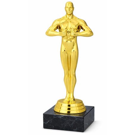 Oscar stílusú szobor - Arany szobor márványon