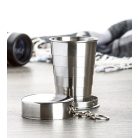 Összecsukható rozsdamentes pohár, fém tokban 70 ml - gravírozható