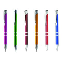   Gravírozott újrahasznosított alumínium golyóstoll, fémes felülettel - hat színben