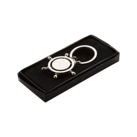 Hajókormány alakú fém kulcstartó - gravírozható