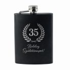 Gravírozható rozsdamentes fekete flaska 200 ml