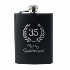 Gravírozható rozsdamentes fekete flaska 200 ml