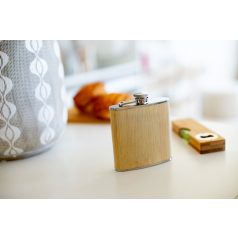   Rozsdamentes acél flaska bambusz borítással 175 ml - gravírozható ajándék