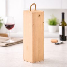 Gravírozható borosdoboz császárfából zsinórral