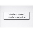 Gravírozott névtábla ajtóra - fehér műanyag                                            