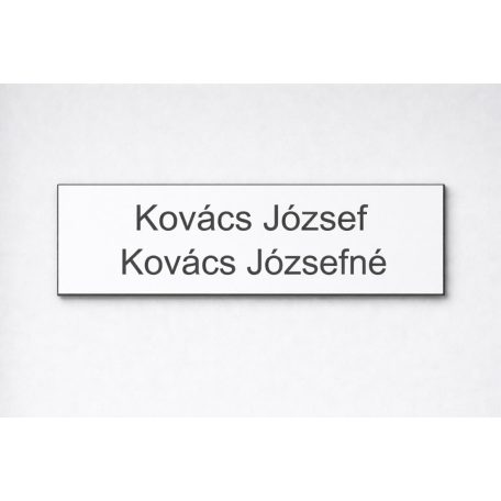 Gravírozott névtábla ajtóra - fehér műanyag                                            