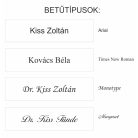 Gravírozott névtábla ajtóra - fehér műanyag                                            