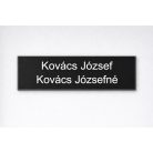 Gravírozott névtábla ajtóra - fekete műanyag                          
