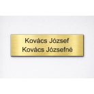Gravírozott műanyag névtábla - fémhatású szálhúzott arany