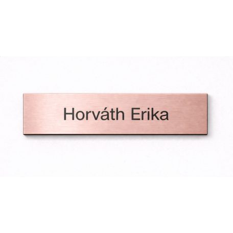 Gravírozott névtábla ajtóra - rose gold fémhatásű műanyag 