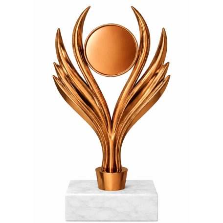 Bronz színű érembetéttartó márványon - LEO bronz