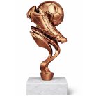 Bronz focicipős figura labdával márványon 20 cm