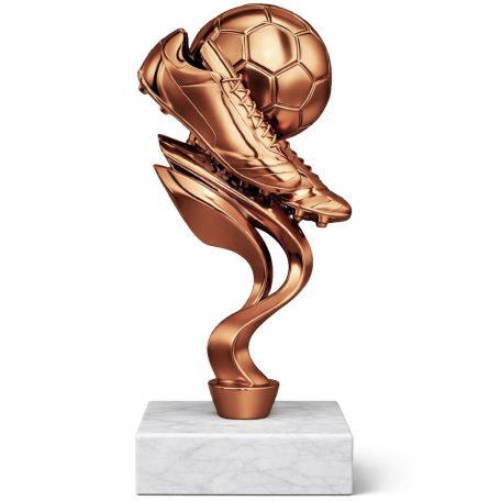 Bronz focicipős figura labdával márványon 20 cm