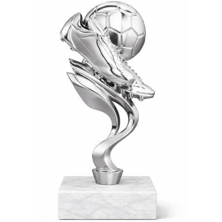 Ezüst focis figura labdával márványon 20 cm