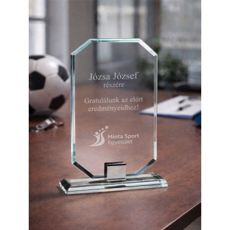 Gravírozható üvegdísz - BELLA3 22 cm  díszdobozzal