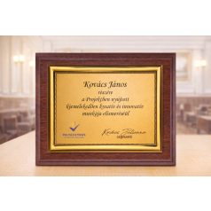 Arany színű plakett színes UV nyomattal