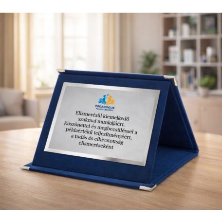 Ezüst színű plakett színes UV nyomattal