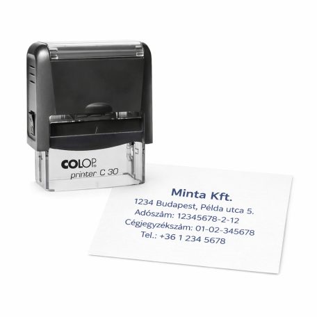 Céges névbélyegző 5 soros Colop C30 - lenyomat: 47 × 18 mm                                                                              