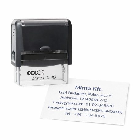 Céges névbélyegző 6 soros Colop C40 - lenyomat: 59 x 23 mm                                                                                    