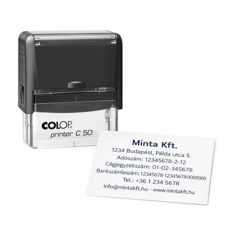 Céges névbélyegző 7 soros Colop C50 - lenyomat: 69 x 30 mm                                                                             