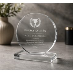   Kör alakú üvegdísz egyedi gravírozással - Contest 11 cm