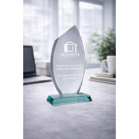 Gravírozható üvegdíj - Elza 21 cm