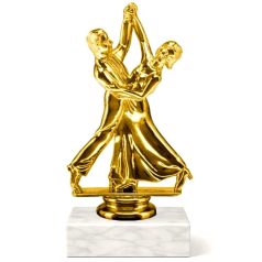 Táncos arany figura márványon