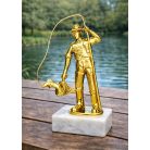 Horgász figura márványon legnagyobb hal