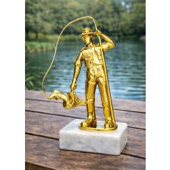 Horgász figura márványon legnagyobb hal