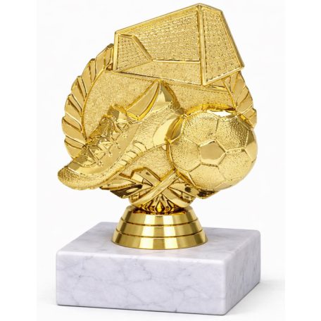 Gólkirály arany szobor márványon - futball figura 