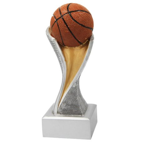Kosárlabda trófea 17 cm– műgyanta szobor, egyedi felirattal