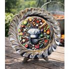 Főzőverseny díj - díszes tányér állvánnyal 30 cm