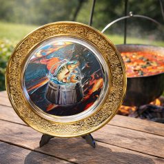   Halászléfőző verseny díj - díszes tányér állvánnyal 28 cm