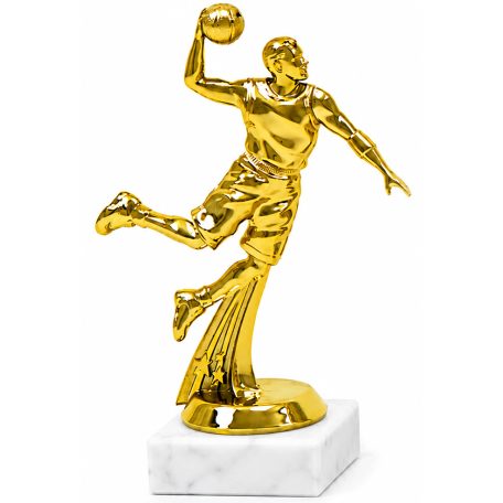Kosárlabda figura márványon - arany MVP díj 15,5 cm