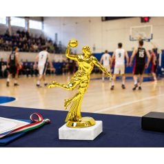 Kosárlabda figura márványon - arany MVP díj 15,5 cm
