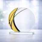 Gravírozható üvegdísz - Gillian arany díszítéssel 19cm, vtg: 10mm,  dobozzal