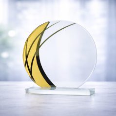   Gravírozható üvegdísz - Gillian arany díszítéssel 19cm, vtg: 10mm,  dobozzal